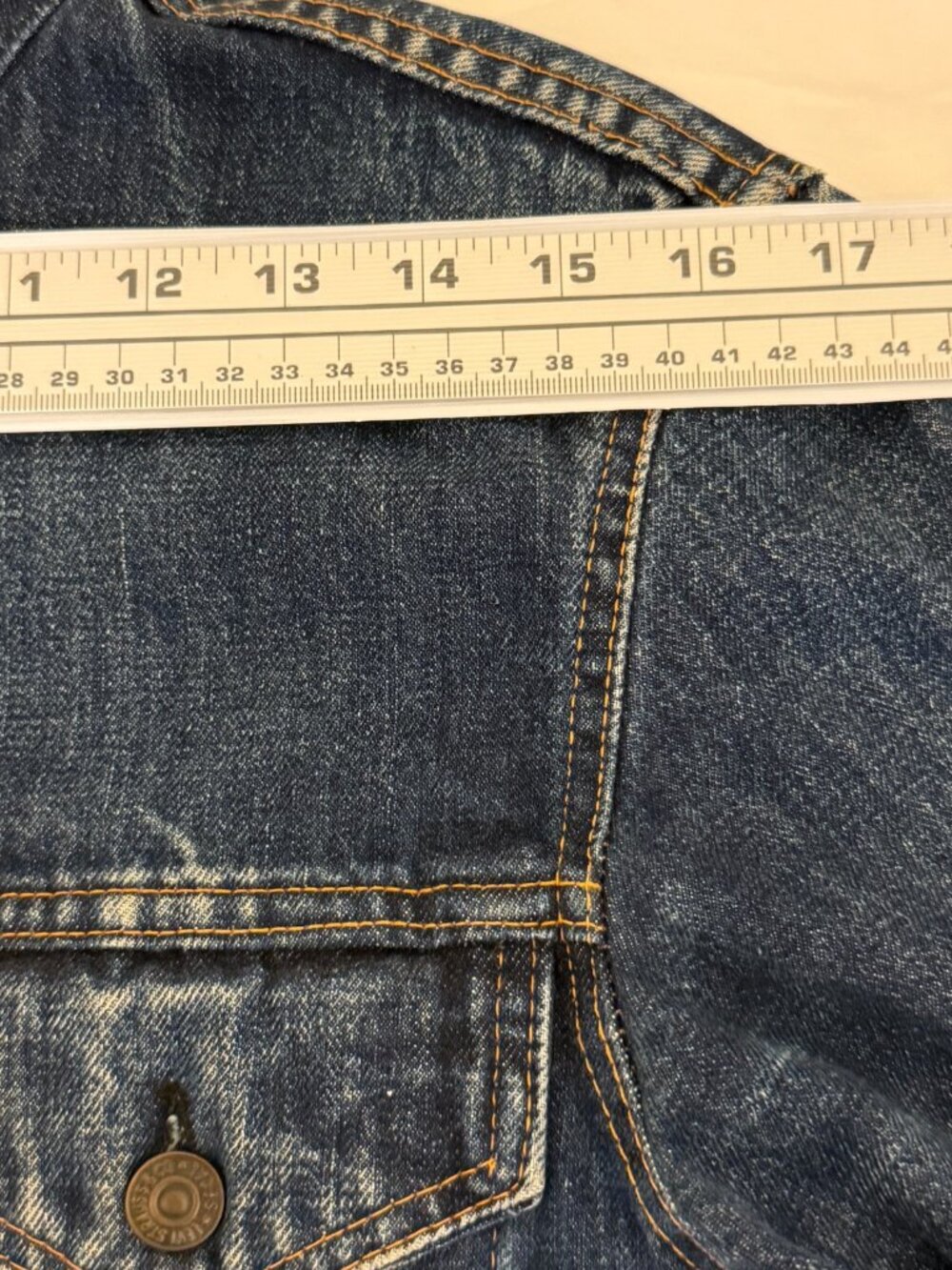 VINTAGE 60s LEVIS BIG E TYPE 3 DENIM JACKET MADE IN USA WOMENS MENS S 36"x24" - Picture 15 of 16
